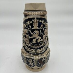 11.5" Vintage German Beer Stein With Luxembourg Coat Of Arms